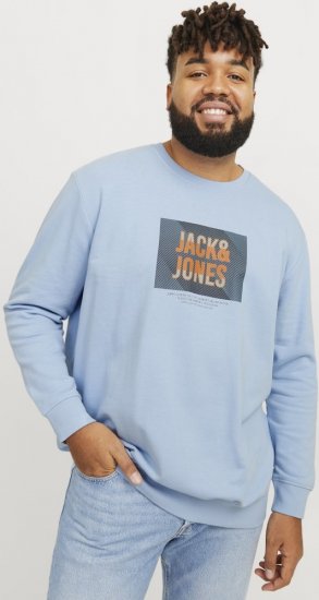 Jack & Jones HUDSON Sweatshirt Chambray Blue - Mikiny & Mikiny s kapucí - Mikiny & Mikiny s kapucí 2XL-12XL