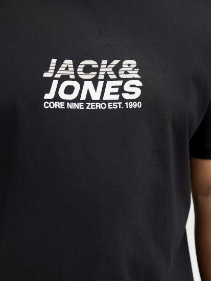 Jack & Jones Tarmac Branding Crew Neck T-Shirt Black - Trička - Trička nadměrné velikosti - 2XL-14XL