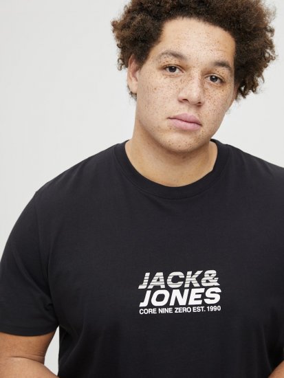 Jack & Jones Tarmac Branding Crew Neck T-Shirt Black - Trička - Trička nadměrné velikosti - 2XL-14XL