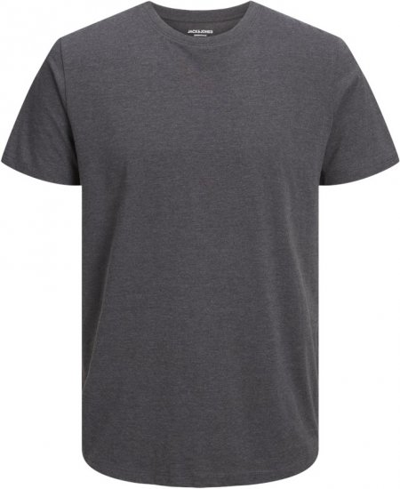 Jack & Jones ORGANIC T-Shirt Dark Grey Melange - Trička - Trička nadměrné velikosti - 2XL-14XL