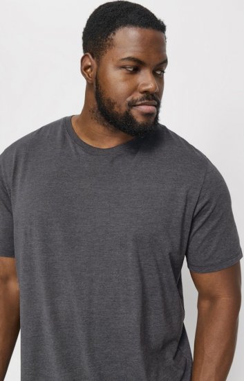 Jack & Jones ORGANIC T-Shirt Dark Grey Melange - Trička - Trička nadměrné velikosti - 2XL-14XL