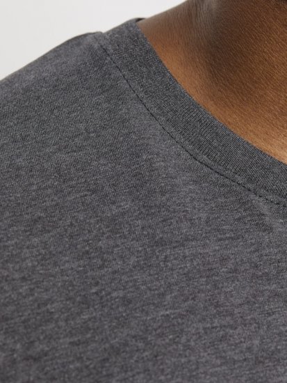 Jack & Jones ORGANIC T-Shirt Dark Grey Melange - Trička - Trička nadměrné velikosti - 2XL-14XL
