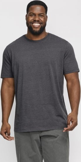 Jack & Jones ORGANIC T-Shirt Dark Grey Melange - Trička - Trička nadměrné velikosti - 2XL-14XL
