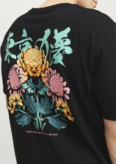 Jack & Jones Dreams Front & Back Print Crew Neck T-Shirt Black - Trička - Trička nadměrné velikosti - 2XL-14XL