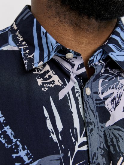 Jack & Jones Hawaii AOP Shirt Blue - Košile - Košile 2XL-10XL
