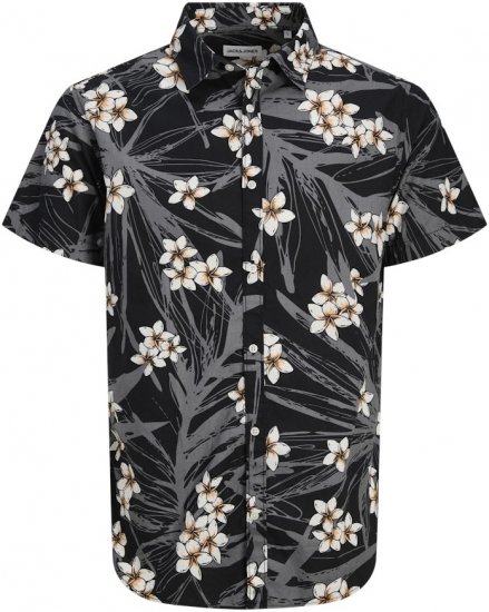 Jack & Jones Hawaii AOP Shirt Black - Košile - Košile 2XL-10XL