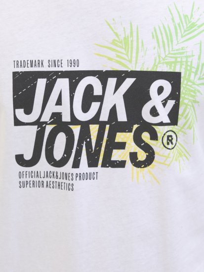  Jack & Jones Jaxon Crew Neck T-Shirt White - Trička - Trička nadměrné velikosti - 2XL-14XL