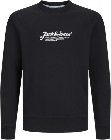 Jack & Jones Beau Crew Neck Sweatshirt Black - Mikiny & mikiny s kapucí - Mikiny & Mikiny s kapucí 2XL-12XL