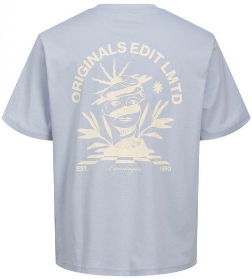 Jack & Jones Bellagio Collage Crew Neck T-Shirt Skyway - Trička - Trička nadměrné velikosti - 2XL-14XL