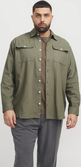 Jack & Jones Raymond Spring Long Sleeve Overshirt Green - Košile - Košile 2XL-10XL