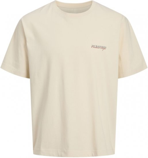 Jack & Jones Boston Photo Crew Neck T-Shirt Antique White - Trička - Trička nadměrné velikosti - 2XL-14XL