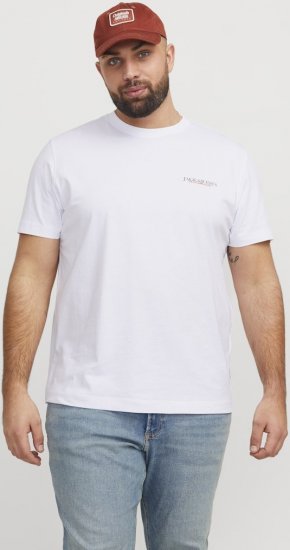 Jack & Jones Boston Photo Crew Neck T-Shirt Bright White - Trička - Trička nadměrné velikosti - 2XL-14XL