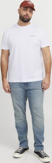 Jack & Jones Boston Photo Crew Neck T-Shirt Bright White - Trička - Trička nadměrné velikosti - 2XL-14XL