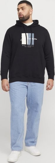 Jack & Jones Frederiksberg Box Script Hoodie Black - Mikiny & mikiny s kapucí - Mikiny & Mikiny s kapucí 2XL-12XL