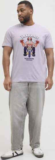 Jack & Jones Anatomy Skull Crew Neck T-Shirt Violet - Trička - Trička nadměrné velikosti - 2XL-14XL