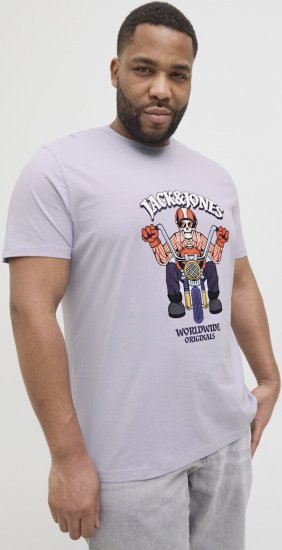Jack & Jones Anatomy Skull Crew Neck T-Shirt Violet - Trička - Trička nadměrné velikosti - 2XL-14XL