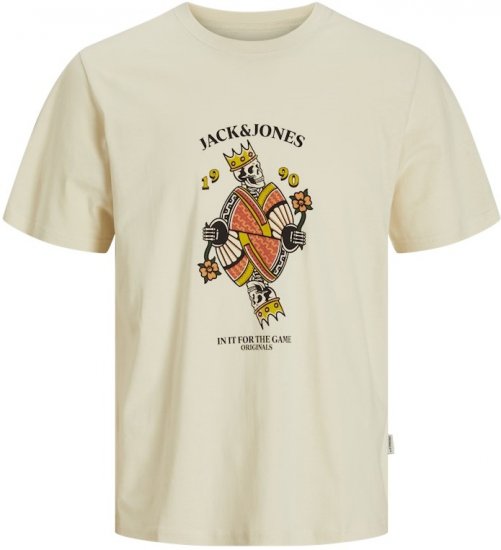 Jack & Jones Anatomy Skull Crew Neck T-Shirt Antique White - Trička - Trička nadměrné velikosti - 2XL-14XL