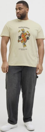 Jack & Jones Anatomy Skull Crew Neck T-Shirt Antique White - Trička - Trička nadměrné velikosti - 2XL-14XL