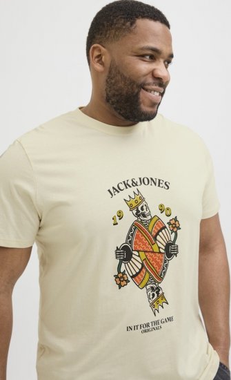 Jack & Jones Anatomy Skull Crew Neck T-Shirt Antique White - Trička - Trička nadměrné velikosti - 2XL-14XL