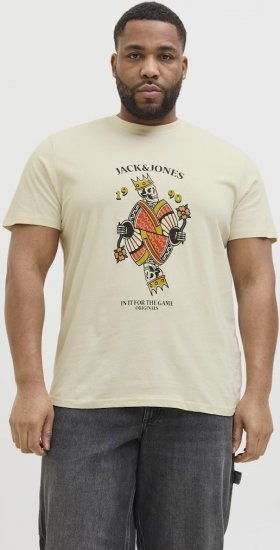 Jack & Jones Anatomy Skull Crew Neck T-Shirt Antique White - Trička - Trička nadměrné velikosti - 2XL-14XL