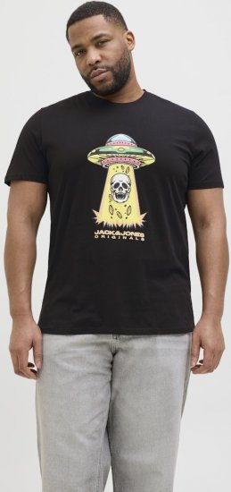 Jack & Jones Anatomy Skull Crew Neck T-Shirt Black - Trička - Trička nadměrné velikosti - 2XL-14XL