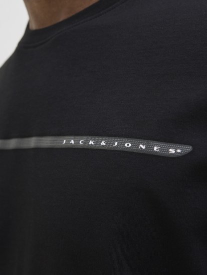 Jack & Jones FUSION Full Branding T-Shirt Black - Trička - Trička nadměrné velikosti - 2XL-14XL