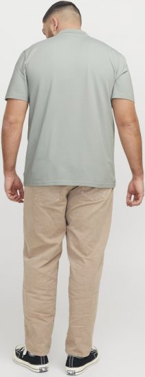 Jack & Jones Fusion Pique Zipper Polo Green/Blue - Polokošile - Polokošile 2XL-8XL - Trička s límečkem 2XL-8XL