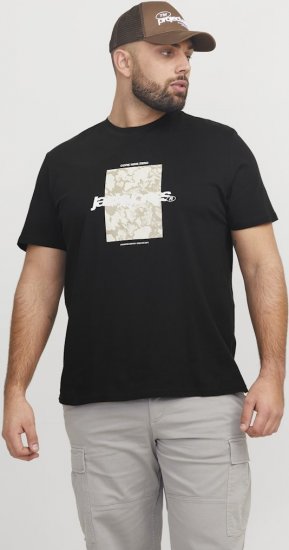 Jack & Jones Tarmac Camo Crew Neck T-Shirt Black - Trička - Trička nadměrné velikosti - 2XL-14XL
