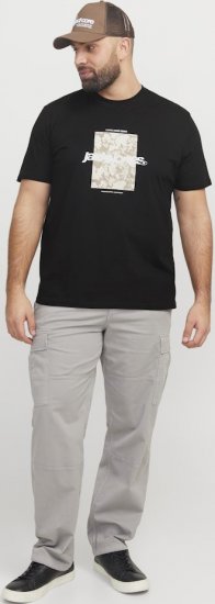 Jack & Jones Tarmac Camo Crew Neck T-Shirt Black - Trička - Trička nadměrné velikosti - 2XL-14XL