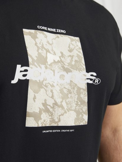 Jack & Jones Tarmac Camo Crew Neck T-Shirt Black - Trička - Trička nadměrné velikosti - 2XL-14XL