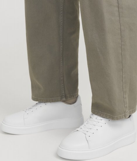 Jack & Jones Stockholm Leather Sneakers Bright White/Leather - Pánská obuv 40-52 - 