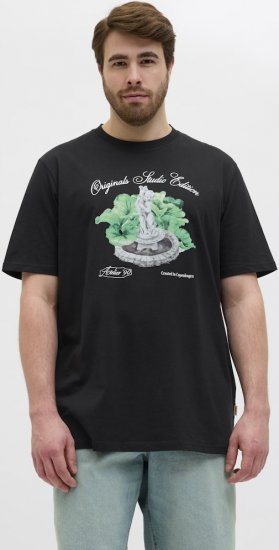 Jack & Jones Hydra Crew Neck T-Shirt Black - Trička - Trička nadměrné velikosti - 2XL-14XL