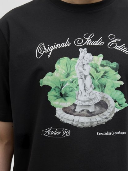 Jack & Jones Hydra Crew Neck T-Shirt Black - Trička - Trička nadměrné velikosti - 2XL-14XL