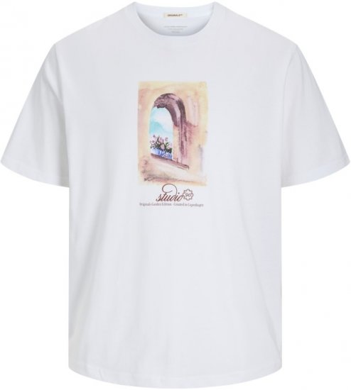 Jack & Jones Hydra Crew Neck T-Shirt Bright White - Trička - Trička nadměrné velikosti - 2XL-14XL