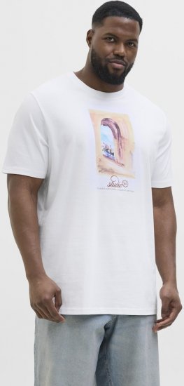 Jack & Jones Hydra Crew Neck T-Shirt Bright White - Trička - Trička nadměrné velikosti - 2XL-14XL