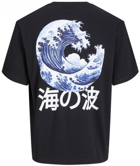 Jack & Jones Fuji Crew Neck T-Shirt Black - Trička - Trička nadměrné velikosti - 2XL-14XL