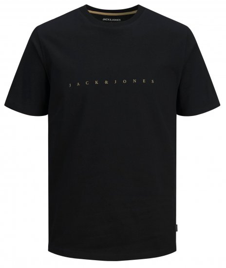Jack & Jones JJFONT T-Shirt Black - Trička - Trička nadměrné velikosti - 2XL-14XL