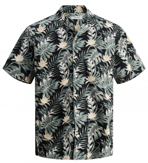 Jack & Jones JJCOASTAL RESORT Floral Shirt Black - Košile - Košile 2XL-10XL