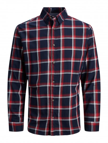 Jack & Jones JJPLAIN LOGAN Shirt Red - Košile - Košile 2XL-10XL