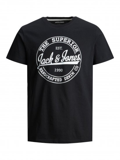 Jack & Jones JJBRAT T-Shirt Black - Trička - Trička nadměrné velikosti - 2XL-14XL