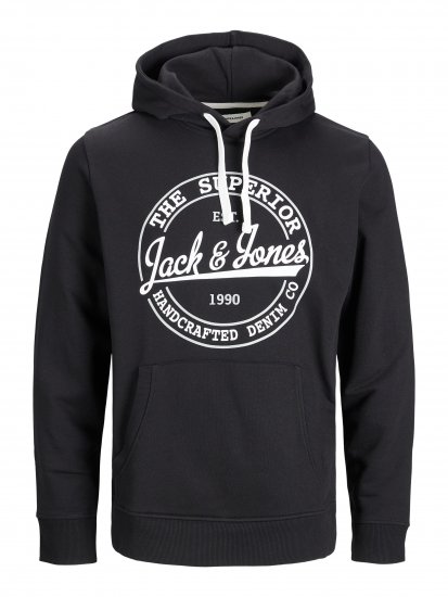 Jack & Jones JJBRAT SWEAT Hoodie Black - Mikiny & mikiny s kapucí - Mikiny & Mikiny s kapucí 2XL-12XL