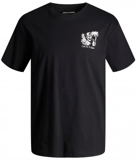 Jack & Jones JJCHILLER With Back Print Black - Trička - Trička nadměrné velikosti - 2XL-14XL