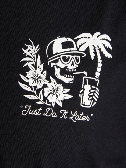 Jack & Jones JJCHILLER With Back Print Black - Trička - Trička nadměrné velikosti - 2XL-14XL
