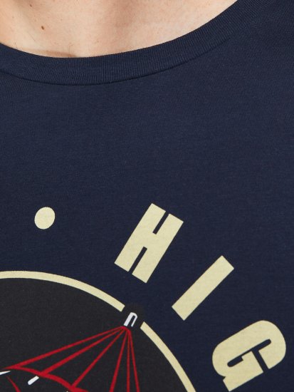 Jack & Jones JJEUSTACE T-Shirt Navy - Trička - Trička nadměrné velikosti - 2XL-14XL