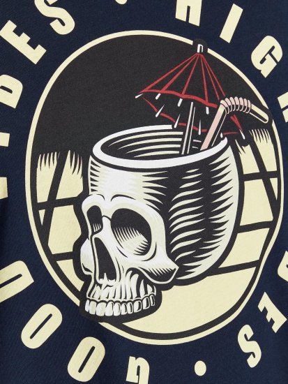 Jack & Jones JJEUSTACE T-Shirt Navy - Trička - Trička nadměrné velikosti - 2XL-14XL