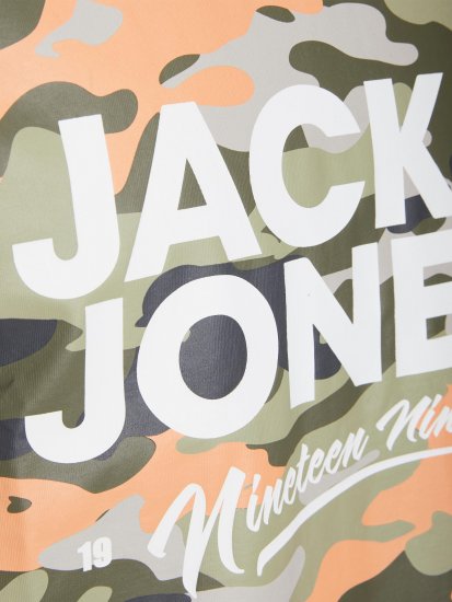 Jack & Jones JJPETE SHAPE Camo Print T-Shirt Navy - Trička - Trička nadměrné velikosti - 2XL-14XL
