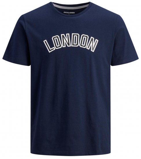Jack & Jones JJCITY T-Shirt Navy - Trička - Trička nadměrné velikosti - 2XL-14XL