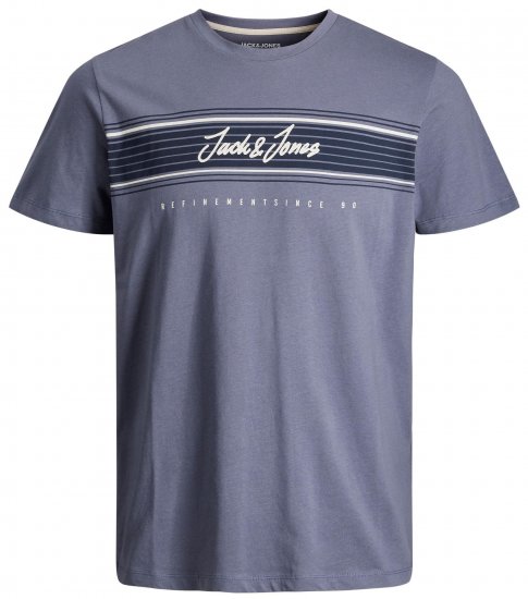 Jack & Jones JJLEO T-Shirt Gray - Trička - Trička nadměrné velikosti - 2XL-14XL