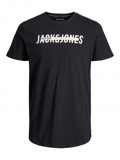 Jack & Jones JJTEO T-Shirt Black - Trička - Trička nadměrné velikosti - 2XL-14XL