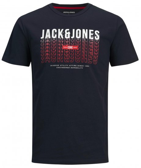 Jack & Jones JJCYBER T-Shirt Navy - Trička - Trička nadměrné velikosti - 2XL-14XL